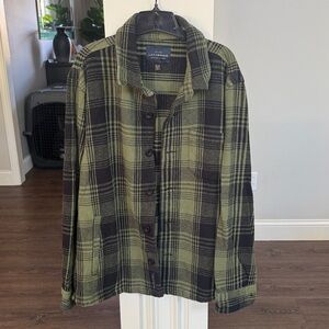 Lucky Brand mens navy and green shacket XL